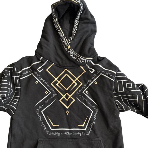 Nerdforge Black Geometric Print Hoodie Size XS - Picture 3 of 4